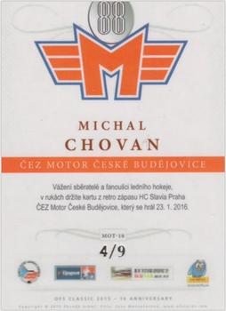 2015-16 OFS Classic Série II - ČEZ Motor České Budějovice Rainbow #MOT-10 Michal Chovan Back