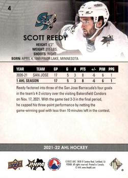 2021-22 Upper Deck AHL - Exclusives #4 Scott Reedy Back