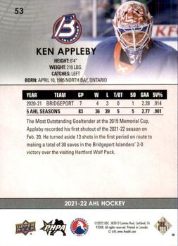2021-22 Upper Deck AHL - Exclusives #53 Ken Appleby Back