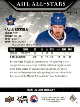 2021-22 Upper Deck AHL - AHL All-Stars #AS-16 Kalle Kossila Back