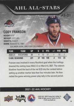 2021-22 Upper Deck AHL - AHL All-Stars Red #AS-21 Cody Franson Back