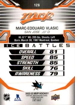 2022-23 Upper Deck MVP - Ice Battles #126 Marc-Edouard Vlasic Back