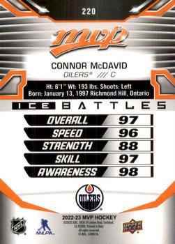 2022-23 Upper Deck MVP - Ice Battles #220 Connor McDavid Back