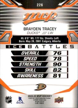 2022-23 Upper Deck MVP - Ice Battles #226 Brayden Tracey Back