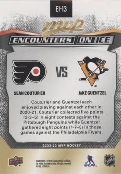2022-23 Upper Deck MVP - Encounters on Ice Gold #EI-13 Sean Couturier / Jake Guentzel Back
