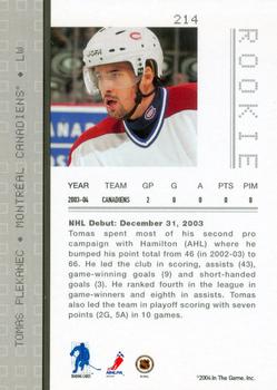 2003-04 Be A Player Update - 2003-04 Be A Player Memorabilia Update #214 Tomas Plekanec Back