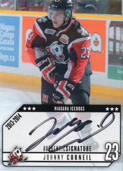 2013-14 Extreme Niagara IceDogs (OHL) Autographs #18 Johnny Corneil Front
