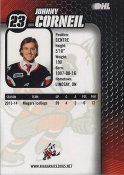 2014-15 Niagara IceDogs (OHL) Autographs #NNO Johnny Corneil Back