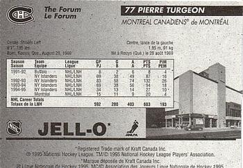 1995-96 Kraft - Jell-O Pudding The Hottest Ticket #NNO Pierre Turgeon  Back