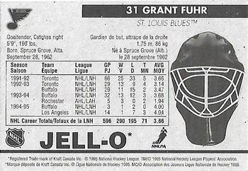 1995-96 Kraft - Jell-O Gelatin Crease Keepers Standard Size #NNO Grant Fuhr  Back