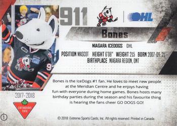 2017-18 Extreme Niagara IceDogs (OHL) Autographs #1 Bones Back