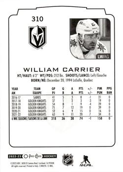 2022-23 O-Pee-Chee #310 William Carrier Back