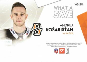 2021-22 SportZoo Tipos Extraliga - What a Save #WS-20 Andrej Kosaristan Back
