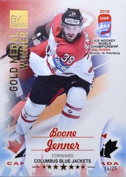 2016 BY Cards IIHF World Championship (Unlicensed) - Gold Medal Winner #CAN-L18 Boone Jenner Front