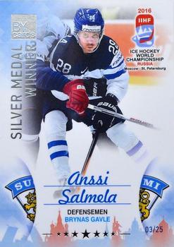 2016 BY Cards IIHF World Championship (Unlicensed) - Silver Medal Winner #FIN-L08 Anssi Salmela Front