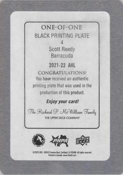 2021-22 Upper Deck AHL - Printing Plates Black #4 Scott Reedy Back