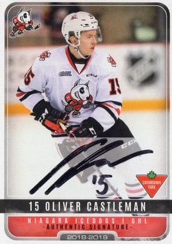 2018-19 Extreme Niagara IceDogs (OHL) Autographs #9 Oliver Castleman Front