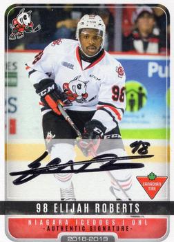 2018-19 Extreme Niagara IceDogs (OHL) Autographs #25 Elijah Roberts Front