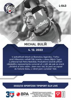 2022-23 SportZoo Live Tipsport ELH #L-043 Michal Bulir Back