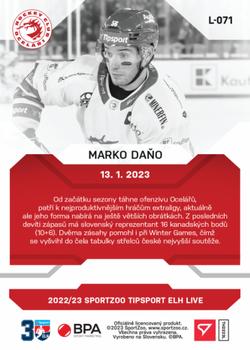 2022-23 SportZoo Live Tipsport ELH #L-071 Marko Dano Back
