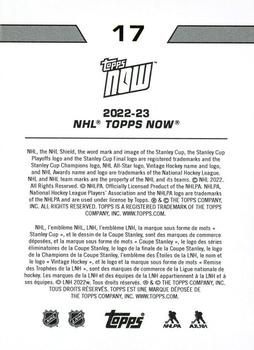 2022-23 Topps Now NHL Stickers #17 Patrice Bergeron Back