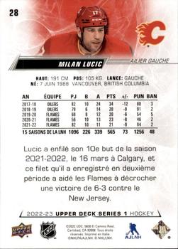 2022-23 Upper Deck - French (Variante Française) #28 Milan Lucic Back
