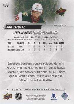 2022-23 Upper Deck - French (Variante Française) #488 Jon Lizotte Back