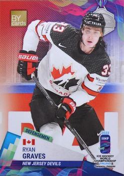 2022 BY Cards IIHF World Championship #CAN/2022-08 Ryan Graves Front