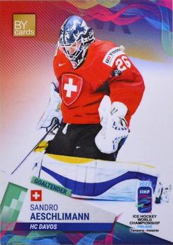 2022 BY Cards IIHF World Championship #SUI/2022-02 Sandro Aeschlimann Front