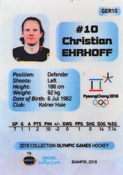 2018 AMPIR Olympic Games (Unlicensed) #GER10 Christian Ehrhoff Back
