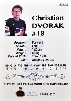 2016-17 AMPIR IIHF World Championship #USA18 Christian Dvorak Back