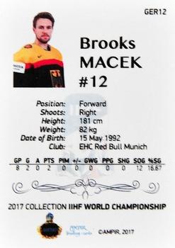 2016-17 AMPIR IIHF World Championship #GER12 Brooks Macek Back