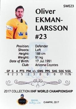 2016-17 AMPIR IIHF World Championship #SWE23 Oliver Ekman-Larsson Back