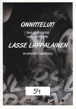 2022-23 Cardset Finland - Game Worn Jersey Series 1 Exchange #GWJ4 Lasse Lappalainen Back