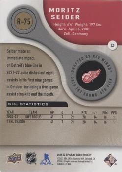 2021-22 SP Game Used - 2005-06 Retro Rookies Gold #R-75 Moritz Seider Back