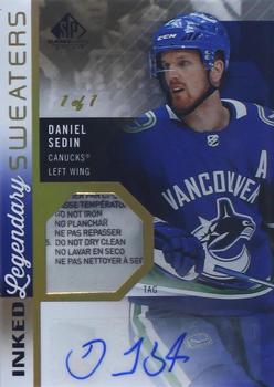 2021-22 SP Game Used - Inked Legendary Sweaters Tag #IS-DS Daniel Sedin Front