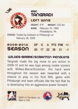 2010-11 In The Game Heroes and Prospects #136 Eric Tangradi Back