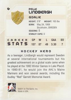 2010-11 In The Game Heroes and Prospects #6 Pelle Lindbergh Back