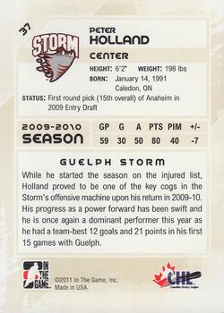 2010-11 In The Game Heroes and Prospects #37 Peter Holland Back