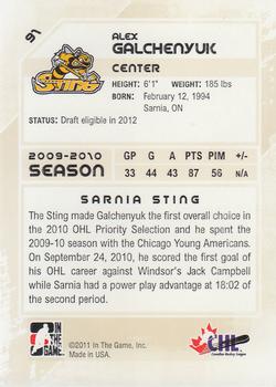 2010-11 In The Game Heroes and Prospects #91 Alex Galchenyuk Back