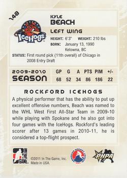 2010-11 In The Game Heroes and Prospects #148 Kyle Beach Back