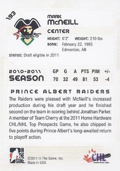 2010-11 In The Game Heroes and Prospects #193 Mark McNeill Back