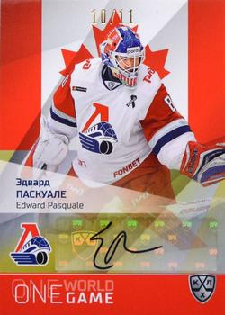 2021-22 Sereal KHL One World One Game Platinum Collection - Autograph #ONE-A77 Edward Pasquale Front