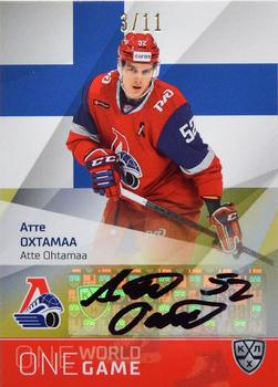2021-22 Sereal KHL One World One Game Platinum Collection - Autograph #ONE-A78 Atte Ohtamaa Front