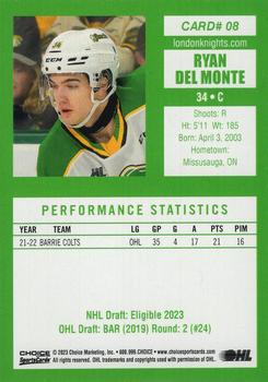 2022-23 Choice London Knights (OHL) #8 Ryan Del Monte Back