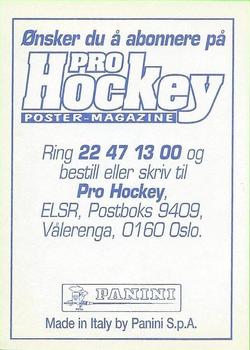 1995 Panini World Hockey Championship Stickers (Norwegian) #83 Alex Thaler Back