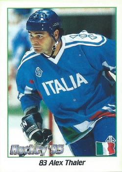 1995 Panini World Hockey Championship Stickers (Norwegian) #83 Alex Thaler Front