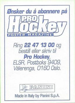 1995 Panini World Hockey Championship Stickers (Norwegian) #122 Sven Leuenberger Back