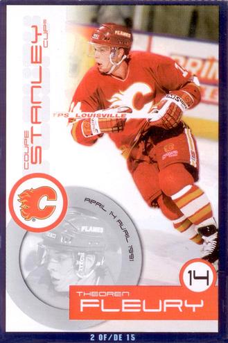 1999-00 Kraft / Post Collection - Kraft Dinner Great Stanley Cup Playoff Moments of the 1990's (Red Back) #2 Theoren Fleury Front