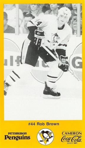 1988-89 Cameron Coca-Cola Pittsburgh Penguins #NNO Rob Brown Front